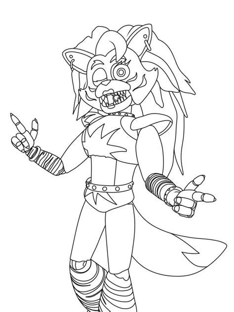 Roxanne Wolf FNAF Coloring Pages .
